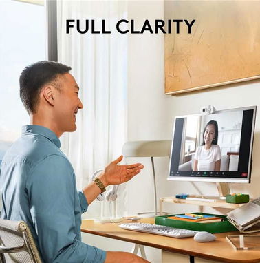 🎁 Webcam Logitech Brio 100 White ✅2MP, 1080p, 58°, FHD, tapa de privacidad, 1.5m, 30fps, 75g, Micrófono, Modern - Img 84027396