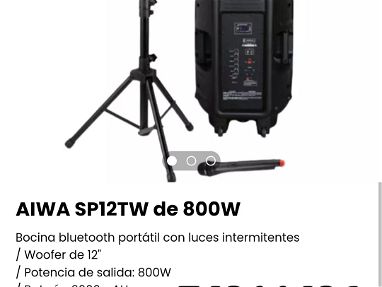 !! AIWA SP12TW de 800W Bocina bluetooth portátil con luces intermitentes!! - Img main-image