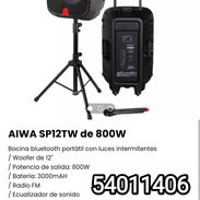!! AIWA SP12TW de 800W Bocina bluetooth portátil con luces intermitentes!! - Img 45589887