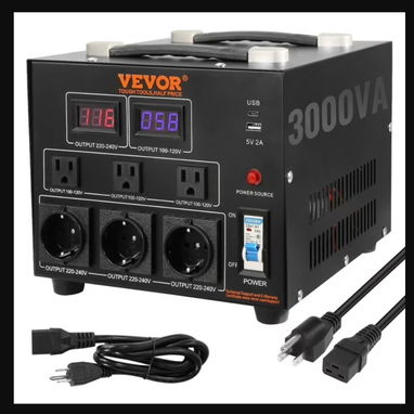 Transformador Convertidor de Voltaje VEVOR 3000W 110V-220V | MENSAJERÍA INCLUIDA - Img 122435527