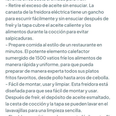 Hamilton Beach Freidora de 12 tazas de aceite/8 Tazas de alimentos 1500W. Capacidad de alimentos de tamaño familiar 🌐 - 2/2