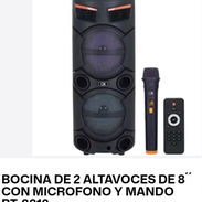 Bocina 2 altavoces 8" con micrófono y mando( - Img 58445626
