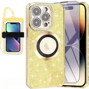 Funda para iPhone 13 Pro Max 3 en 1 con protector de pantalla anti luz azul y bolsa impermeable para teléfono con correa - Img 53162370