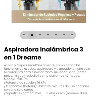 Aspiradora Inalámbrica 3 en 1 Dreame. Combina las funciones de escoba, aspiradora y trapeador en una sola herramienta - 2/7