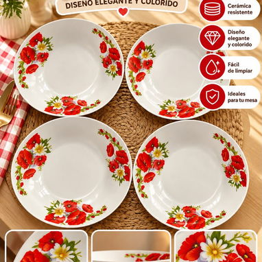 Set de 4 platos hondos grandes - 3/3