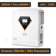 Inversor Híbrido VEVOR 3000W 6000W Pico Alta Frecuencia 24V a 120V MPPT 100A Con WiFi Off Grid Blanco 465$ - Img 55814618