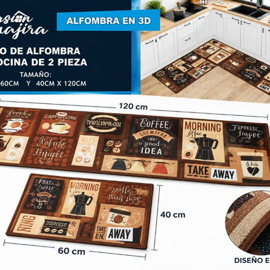 Juego de alfombras para cocina con diseño 3d - 3/3