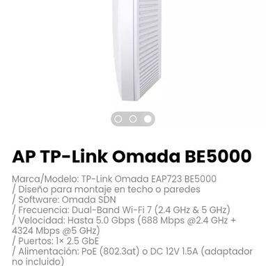AP TP-Link Omada BE5000. Software: Omada SDN - Img 127303727