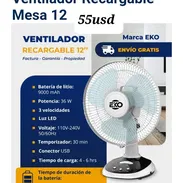 Ventilador Recargable (Marca EKO) - Img 55777206