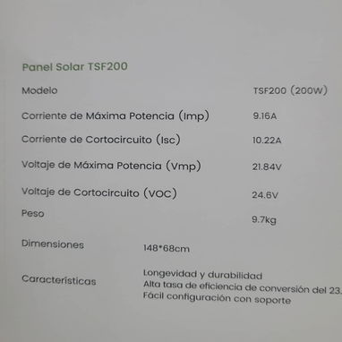 Kit de 2 paneles rígidos de 200W cada uno (400W en total) con sus soportes y 1 cable XT60 de 6m - Img 125765978