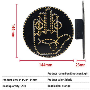 luz LED para ventana trasera de coche con forma de mano - Img 100435074