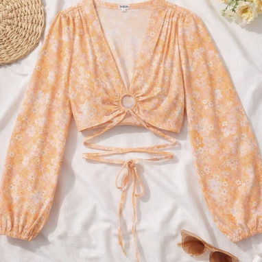 $1800 — Top estampado floral con mangas largas 🌸 - Img 122531313