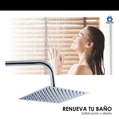 Regadera De Lujo Tipo Lluvia Incluido tubo De 30cms Acero en Color Plateado - Img 117211902