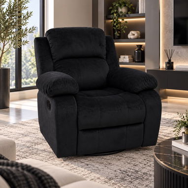 Butacón / sillón reclinable giratorio en tela chenille  Colores disponibles: gris y negro 420 USD - 2/2