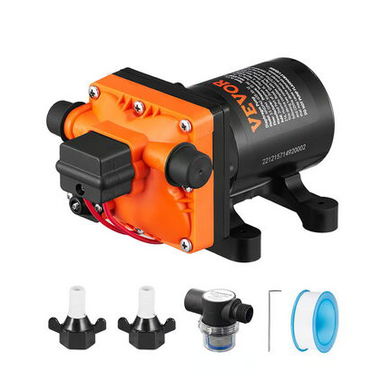 Bomba de Agua VEVOR 12V DC 3.5 GPM 55 PSI Autocebante Diafragma Negro Naranja / - Img 121636021