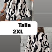 Vestido elegante blanco y negro fresco y veraniego talla grande 2XL - Img 57151858