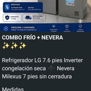 Combos Refrigerador + Nevera - Img 123649988