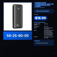 POWER BANK 10000mAh 22.5W CON 2 CABLES BAT101N 1HORA VPT -0175 - Img 57903264