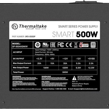 Thermaltake Fuente de alimentación inteligente con certificación blanca de 500 W 80+ 52815418 - Img 112669834
