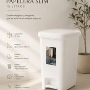Cesto con Pedal SLIM 15LT Blanco(CVV - Img 56485756