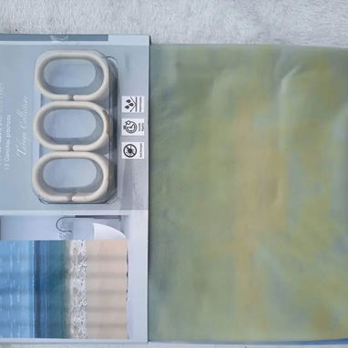 Juego de cortina de baño + alfombra de ducha - 4/4