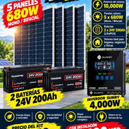 Kit Solar de 10kw - 1 inversor Sumry de 4kw - 2 baterías de 24v x 200Ah - 5 paneles - Img 57857578