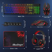 Kit gamer completo para mejorar tu setup El BlueFinger Combo Gamer 4 en 1 está diseñado para quienes buscan mejorar su e - Img 56439191