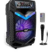 Pyle Altavoz PA Bluetooth Portátil 600W – Subwoofer 10”, Micrófono, Grabación, Luces LED, USB/SD/FM $158.92 - Img 56946318