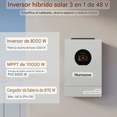 Inversor Solar Híbrido Humsienk 8kW 48V 110/120V - 2/10