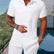 Juego de Short y camisa blanca de hombre talla S - Img 57517250