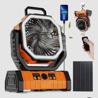 VENTILADOR F6 RECARGABLE CON PANEL SOLAR - 2/2