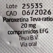 Vendo Paroxetina Teva-ratio 20 mg, 14 comprimidos EFG, - Img 55663821