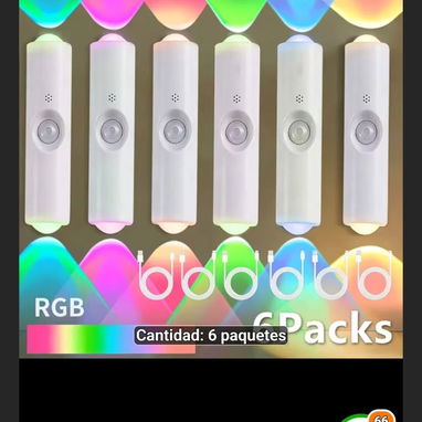 6 Luces LED  con sensor de movimiento - 10/10