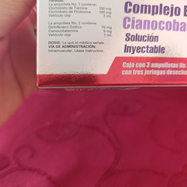 Tribedoce compuesto complejo vitamínico b inyectable contiene vitamina B1 B6 y B12 además Diclofenaco $7 USD - 2/2