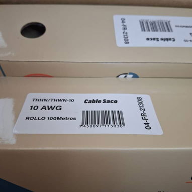 Cable 10 AWG. 100% Cobre. Marca Saco. Colores Rojo, Negro, Blanco. Rollo 100m. Damos factura. - 2/3