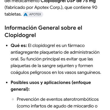 Medicamento. Clopidogrel 75 mg. Cápsulas anticoagulante.Se puede pagar en cup al cambio del toque. - 2/2