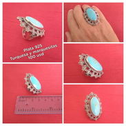 SORTIJA DE PLATA 925 ,TURQUESA Y MARQUESITAS - Img 55844709