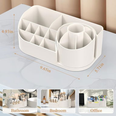 Organizador para cosmeticos, blanco y rosa - Img 121998429