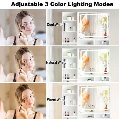 Vanity con espejo de luces integradas. (Model No.2) USD$ 445 #A52 - 3/4