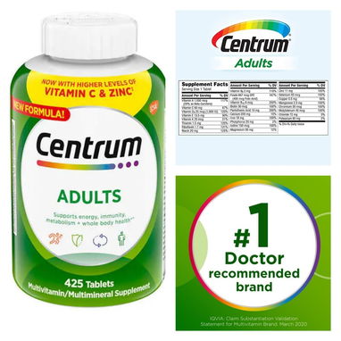 Multivitaminas Centrum para adultos y mayores de 50 años reforzadas con zinc y vitamina C 275 tab y 425 tab 55595382 - 3/3