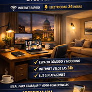 se ofrece local equipado con internet y corriente 24/7 para tele trabajo - Img 57951453