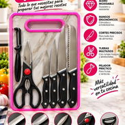 Set de cuchillos y tabla de picar gruesa (7 piezas) en 5500 cup - Img 58277312
