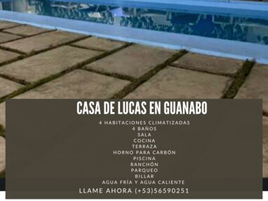 Renta casa en Guanabo con piscina de 4 habitaciones , 4 baños,sala,cocina,barbecue,parqueo - Img main-image