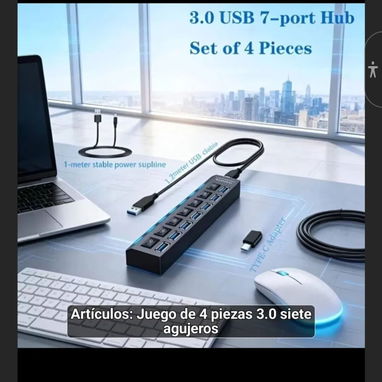 Hub USB 2.0 VVIA de 7 Puertos con Interruptor Individual - 2/5