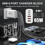 💥 CARGADOR DE PARED GaN 65W – 6 PUERTOS 💥 - Img 56578147