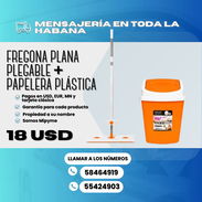 ✨ FREGONA PLANA PLEGABLE CON MANGO EXTENSIBLE 🗑️ PAPELERA PLÁSTICA CON TAPA BASCULANTE DE 12 L (NARANJA)  💲 18 - Img 55897977