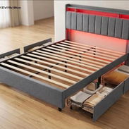 Cama full con gavetas y luces led 300 usd mensajería disponible para toda la habana - Img 55750503
