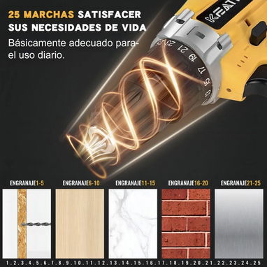 Taladro de impacto inalámbrico recargable con maletín - Img 113490683