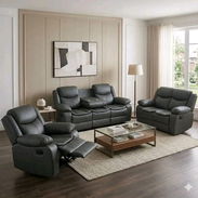 Juego de sala reclinable gris - Img 55977404