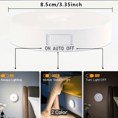Juego de 6 luces nocturnas redondas modernas con - Img 124525009